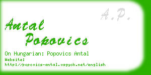 antal popovics business card